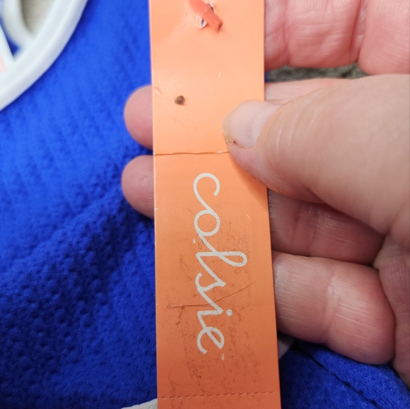 Women's L Contrast Trim Keyhole Bodysuit - Colsie Stunning Blue L - Picture 8 of 14